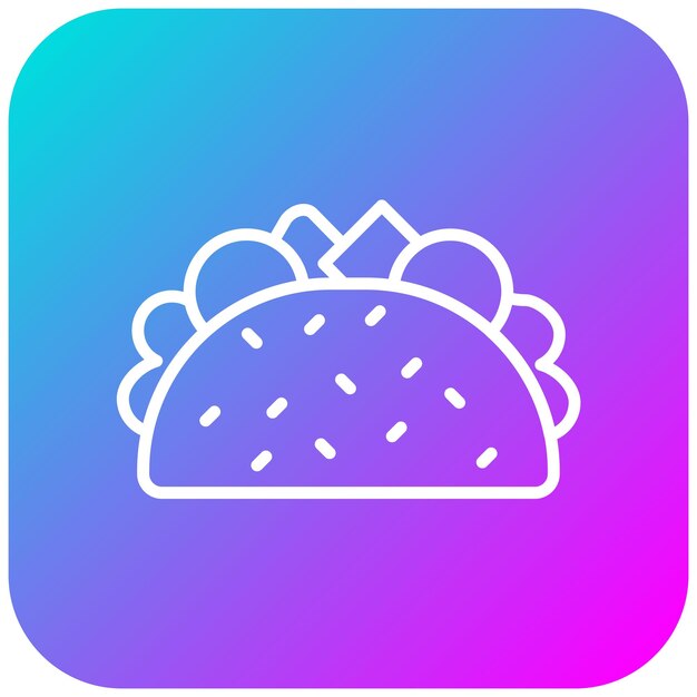 El icono vectorial de Taco se puede usar para el conjunto de iconos de entrega de alimentos