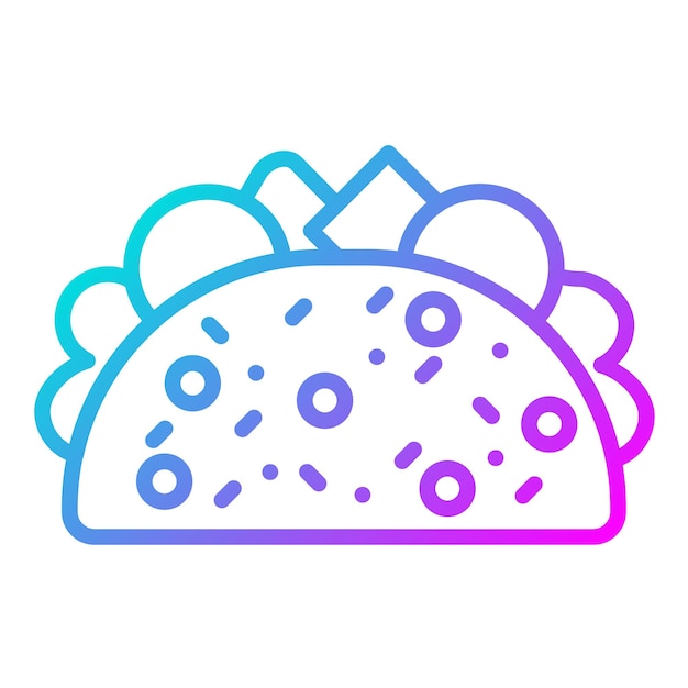 El icono vectorial de Tacos se puede usar para el conjunto de iconos de World Cuisine