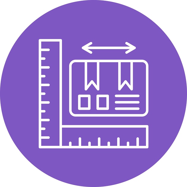 Vector el icono vectorial del tamaño del paquete se puede utilizar para el conjunto de iconos de entrega y logística