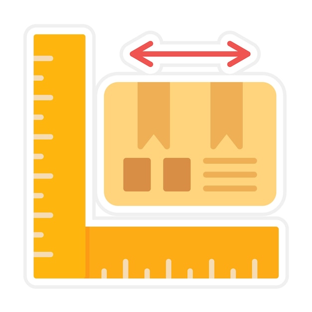 El icono vectorial del tamaño del paquete se puede utilizar para el conjunto de iconos de entrega y logística