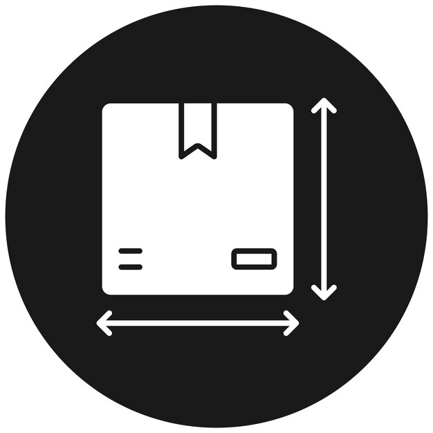 El icono vectorial del tamaño del paquete se puede utilizar para el conjunto de iconos de entrega y logística