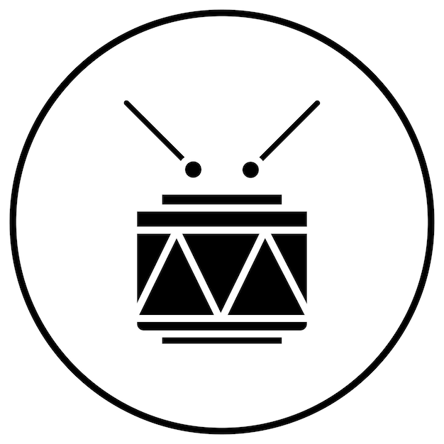 El icono vectorial del tambor se puede usar para el conjunto de iconos de entretenimiento