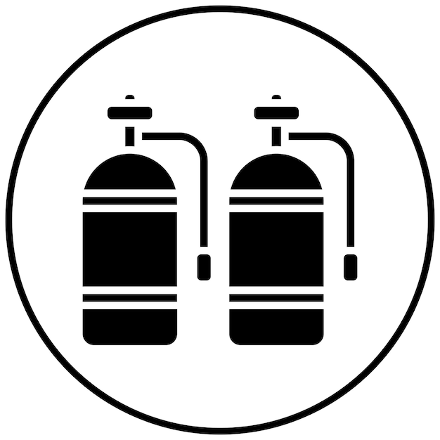 El icono vectorial del tanque de buceo se puede usar para el conjunto de iconos de Beach Resort