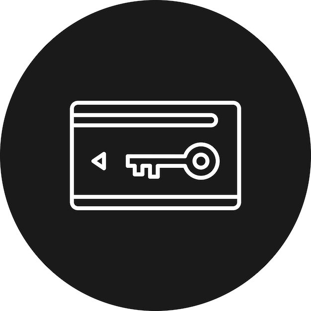 El icono vectorial de la tarjeta clave se puede utilizar para el conjunto de iconos de Smart City
