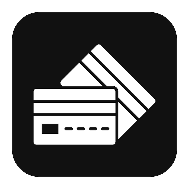 El icono vectorial de la tarjeta de crédito se puede utilizar para el conjunto de iconos de negocios y finanzas