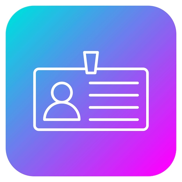 El icono vectorial de la tarjeta de identificación se puede utilizar para el conjunto de iconos de inicio de negocio