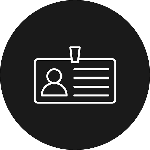 El icono vectorial de la tarjeta de identificación se puede utilizar para el conjunto de iconos de inicio de negocio