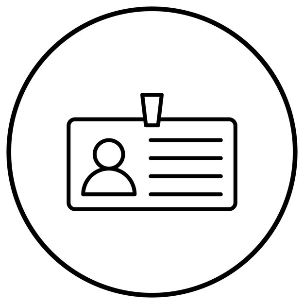 El icono vectorial de la tarjeta de identificación se puede utilizar para el conjunto de iconos de inicio de negocio