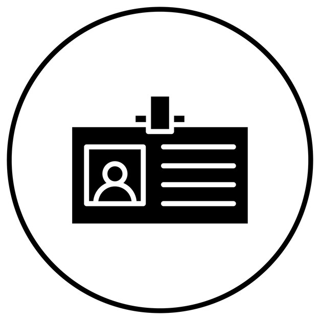 El icono vectorial de la tarjeta de identificación se puede utilizar para el conjunto de iconos de papelería de la oficina