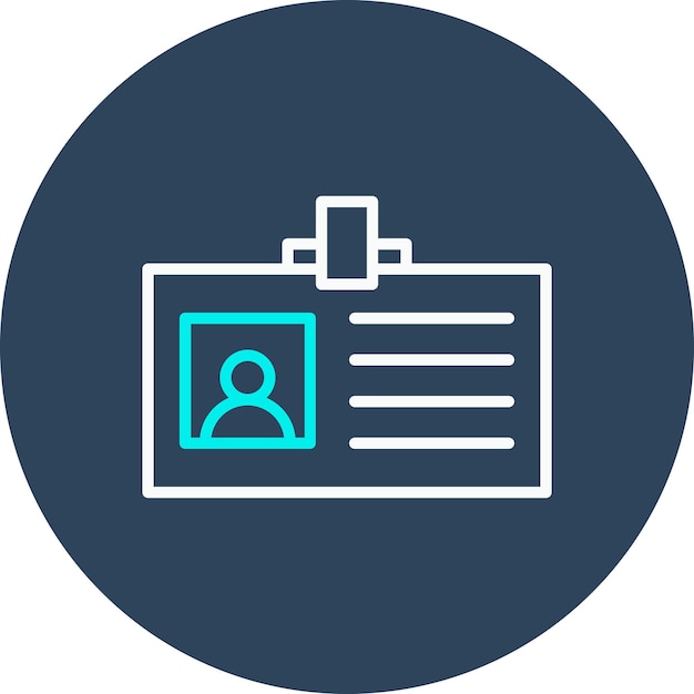 El icono vectorial de la tarjeta de identificación se puede utilizar para el conjunto de iconos de papelería de la oficina