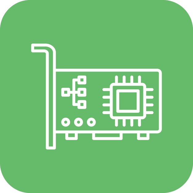 El icono vectorial de la tarjeta de interfaz de red se puede utilizar para el conjunto de iconos de computadora y hardware