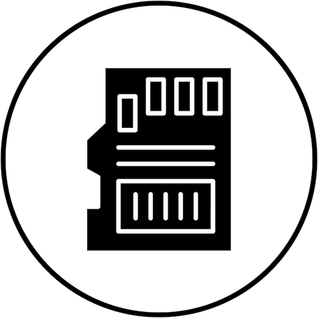 El icono vectorial de la tarjeta de memoria se puede utilizar para el conjunto de iconos de tecnología
