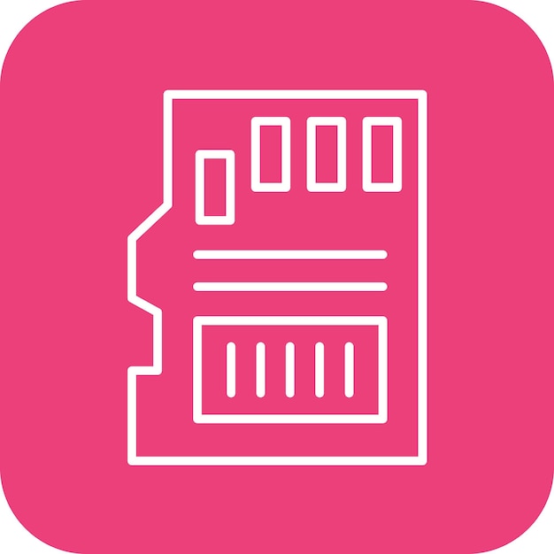 El icono vectorial de la tarjeta de memoria se puede utilizar para el conjunto de iconos de tecnología