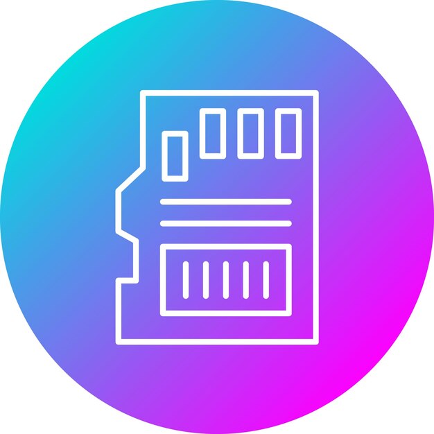 El icono vectorial de la tarjeta de memoria se puede utilizar para el conjunto de iconos de tecnología
