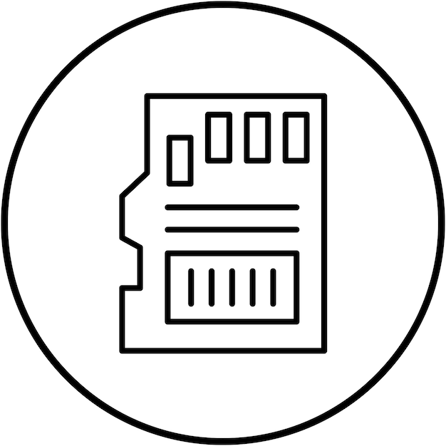 El icono vectorial de la tarjeta de memoria se puede utilizar para el conjunto de iconos de tecnología