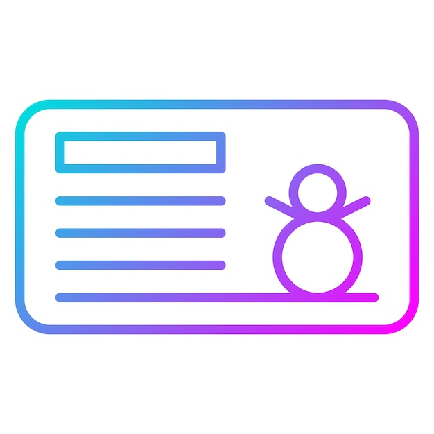 El icono vectorial de la tarjeta postal se puede usar para el conjunto de iconos de invierno