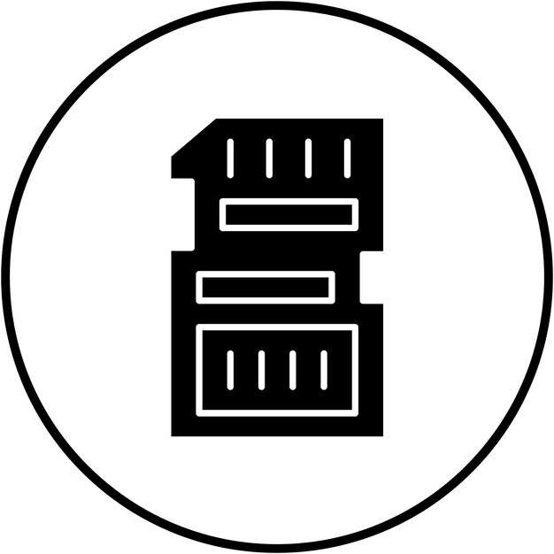El icono vectorial de la tarjeta SD se puede utilizar para el conjunto de iconos de fotografía
