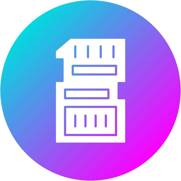 El icono vectorial de la tarjeta SD se puede utilizar para el conjunto de iconos de fotografía