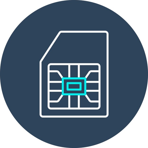 El icono vectorial de la tarjeta SIM se puede utilizar para el conjunto de iconos de tecnología