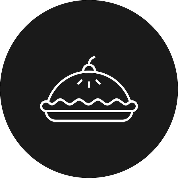 El icono vectorial de la tarta de cereza se puede usar para el conjunto de iconos de otoño