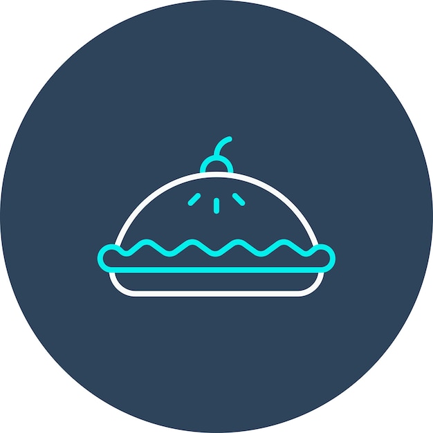 El icono vectorial de la tarta de cereza se puede usar para el conjunto de iconos de otoño