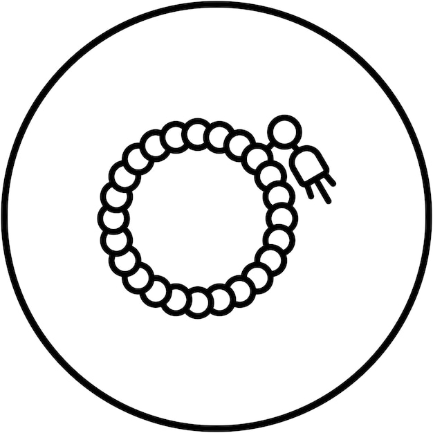 El icono vectorial de Tasbih se puede usar para el iconset de Dubai