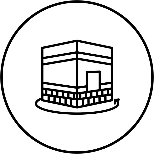 El icono vectorial de Tawaf se puede usar para el conjunto de iconos de peregrinación de Hajj