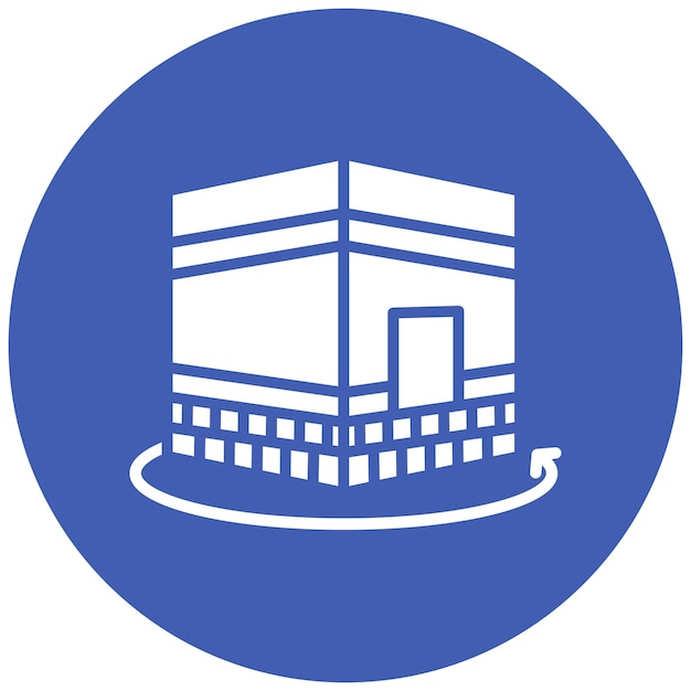 El icono vectorial de Tawaf se puede usar para el conjunto de iconos de peregrinación de Hajj