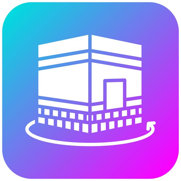 El icono vectorial de Tawaf se puede usar para el conjunto de iconos de peregrinación de Hajj