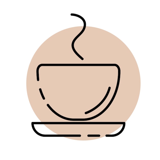 Icono vectorial de una taza con una bebida caliente