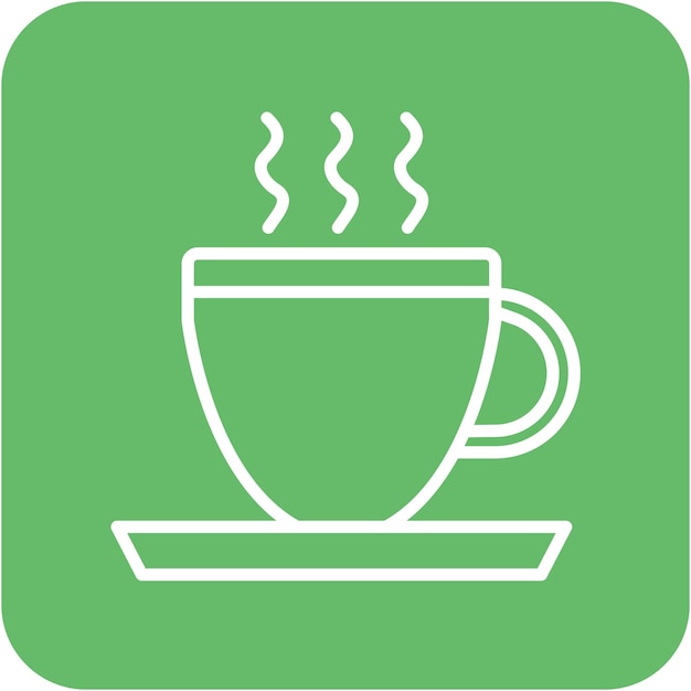 El icono vectorial de la taza de café se puede usar para el conjunto de iconos de la cafetería