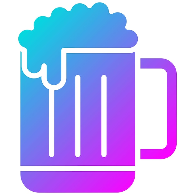 El icono vectorial de la taza de cerveza se puede usar para el iconset del Oktoberfest