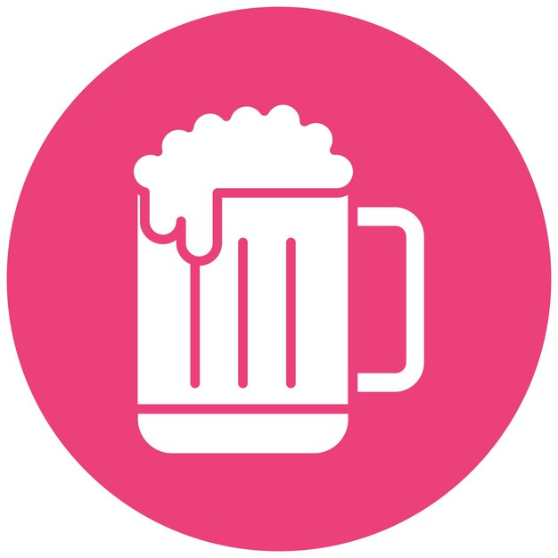 El icono vectorial de la taza de cerveza se puede usar para el iconset del Oktoberfest