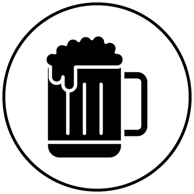 El icono vectorial de la taza de cerveza se puede usar para el iconset del Oktoberfest