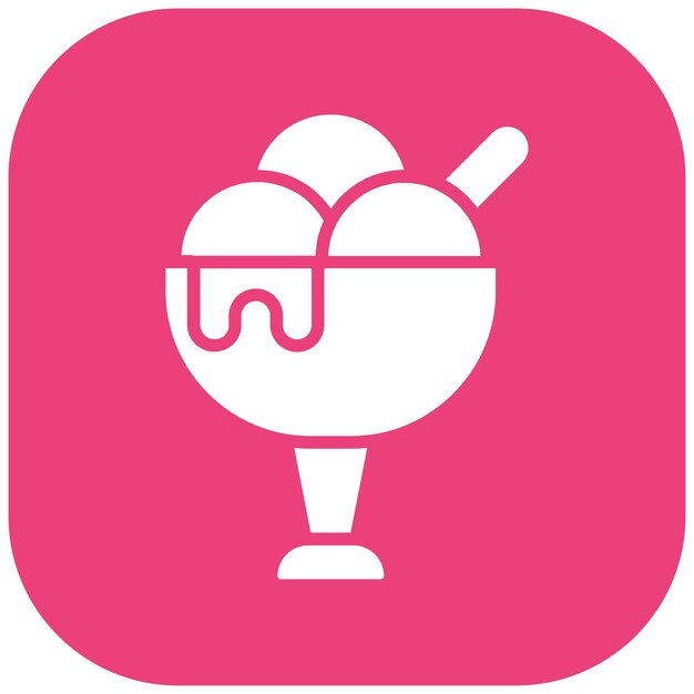 El icono vectorial de la taza de helado se puede usar para el conjunto de iconos de dulces y caramelos