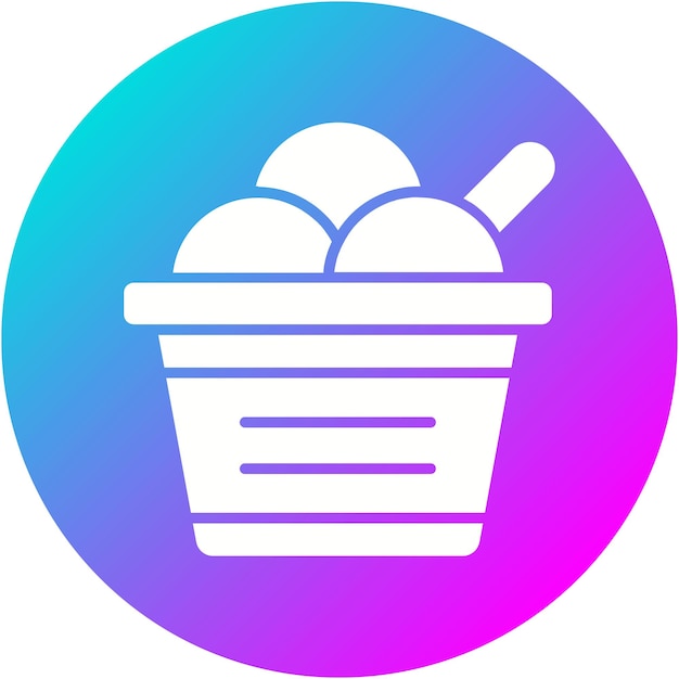 El icono vectorial de la taza de helado se puede usar para el conjunto de iconos de dulces y caramelos