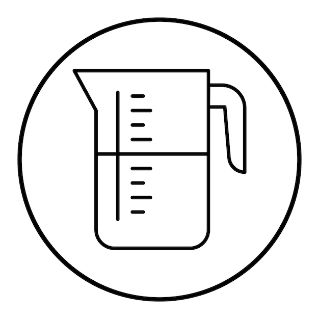 El icono vectorial de la taza de medición se puede utilizar para el conjunto de iconos de la panadería