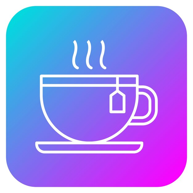 El icono vectorial de la taza de té se puede usar para el conjunto de iconos de la mañana y el desayuno