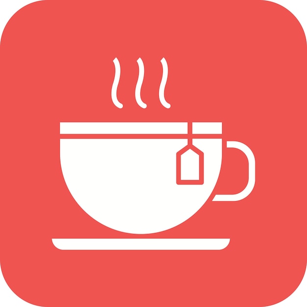El icono vectorial de la taza de té se puede usar para el conjunto de iconos de la mañana y el desayuno