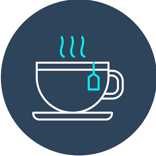 Vector el icono vectorial de la taza de té se puede usar para el conjunto de iconos de la mañana y el desayuno