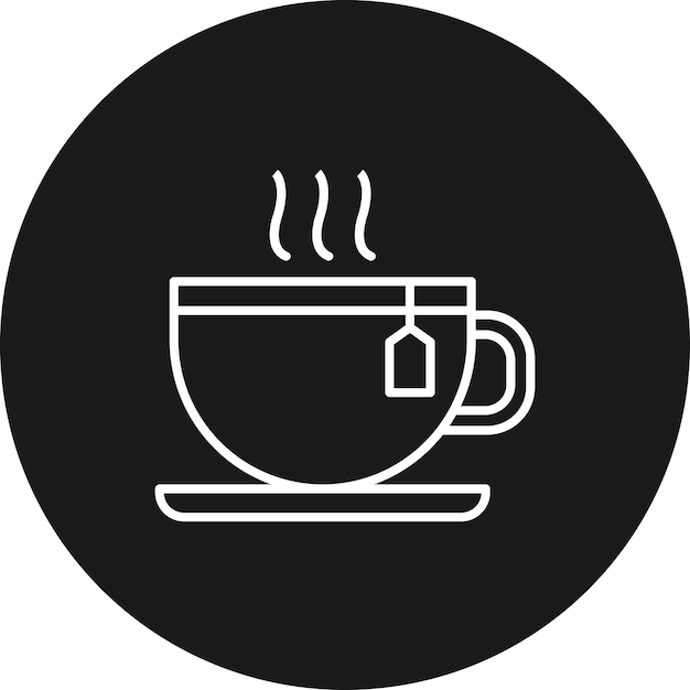 El icono vectorial de la taza de té se puede usar para el conjunto de iconos de la mañana y el desayuno