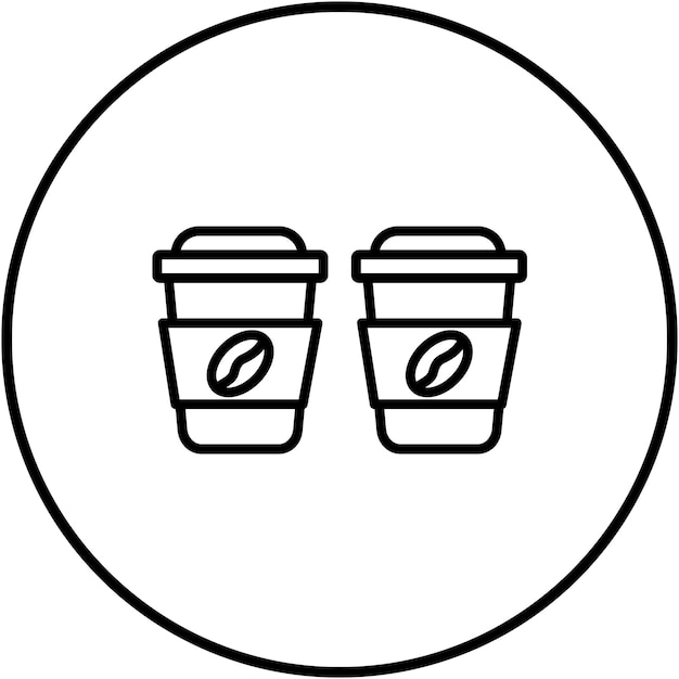 El icono vectorial de las tazas de café se puede usar para el conjunto de iconos de la cafetería