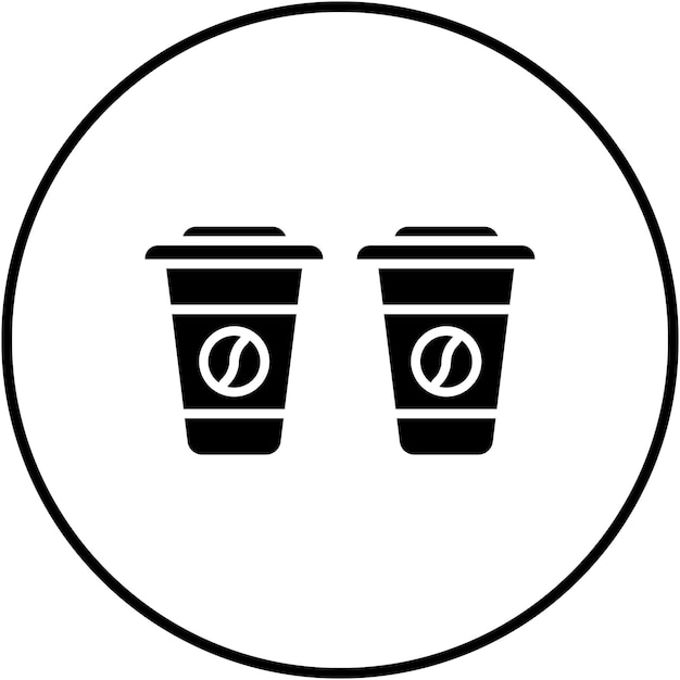 El icono vectorial de las tazas de café se puede usar para el conjunto de iconos de fiestas y celebraciones