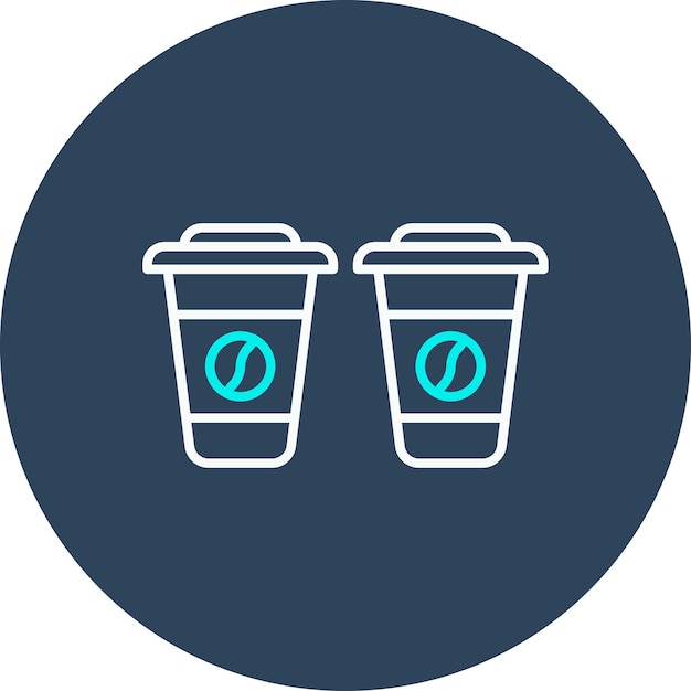 El icono vectorial de las tazas de café se puede usar para el conjunto de iconos de fiestas y celebraciones