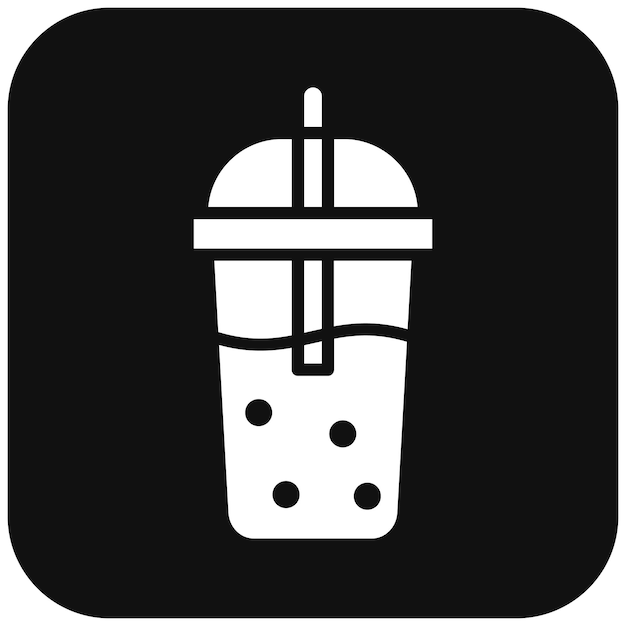 El icono vectorial del té de burbujas se puede usar para el conjunto de iconos de bebidas