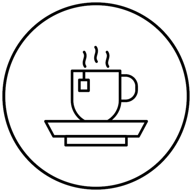 El icono vectorial del té de la tarde se puede usar para el conjunto de iconos de la cocina mundial