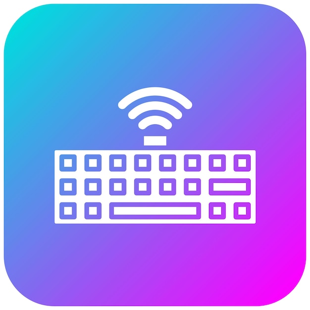 El icono vectorial del teclado inalámbrico se puede utilizar para el conjunto de iconos de computadora y hardware