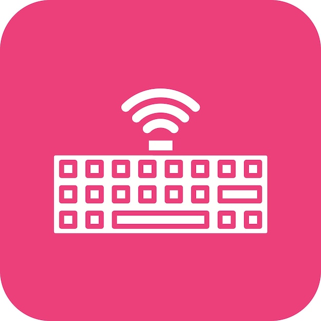 El icono vectorial del teclado inalámbrico se puede utilizar para el conjunto de iconos de computadora y hardware