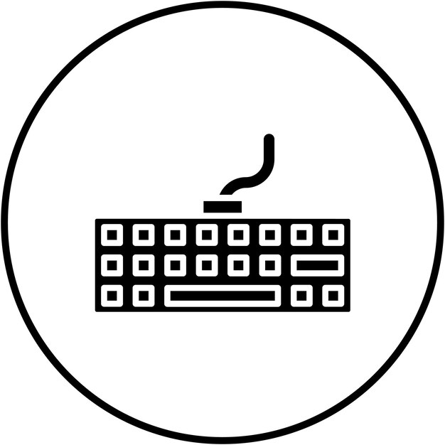 El icono vectorial del teclado se puede utilizar para el conjunto de iconos de computadora y hardware
