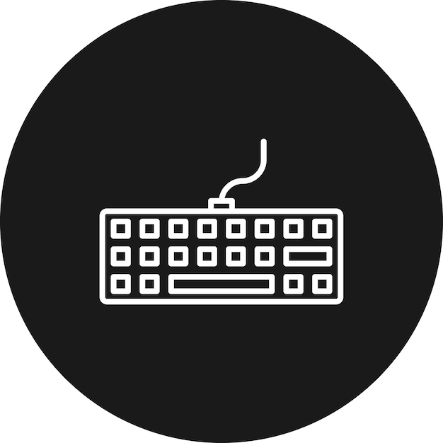 El icono vectorial del teclado se puede utilizar para el conjunto de iconos de computadora y hardware